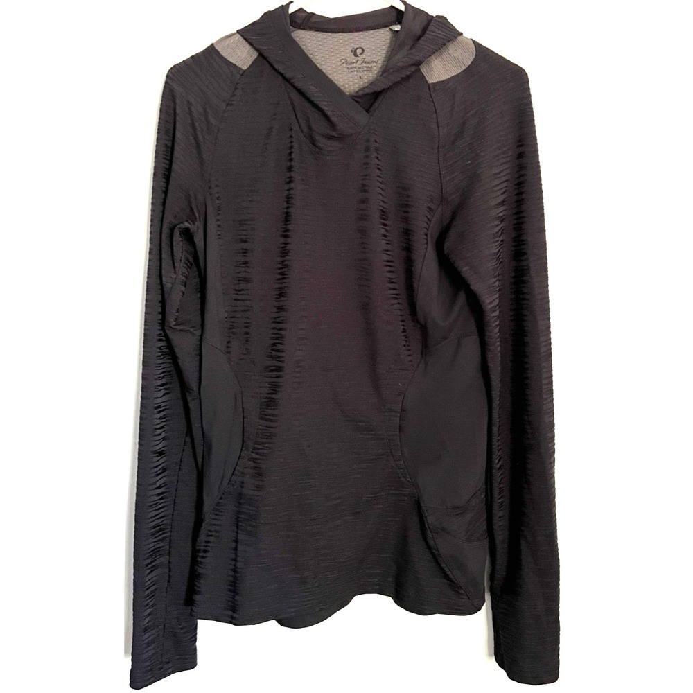 Pearl Izumi Hoodie Womens L Black Gray Athletic Running Cycling Pullover